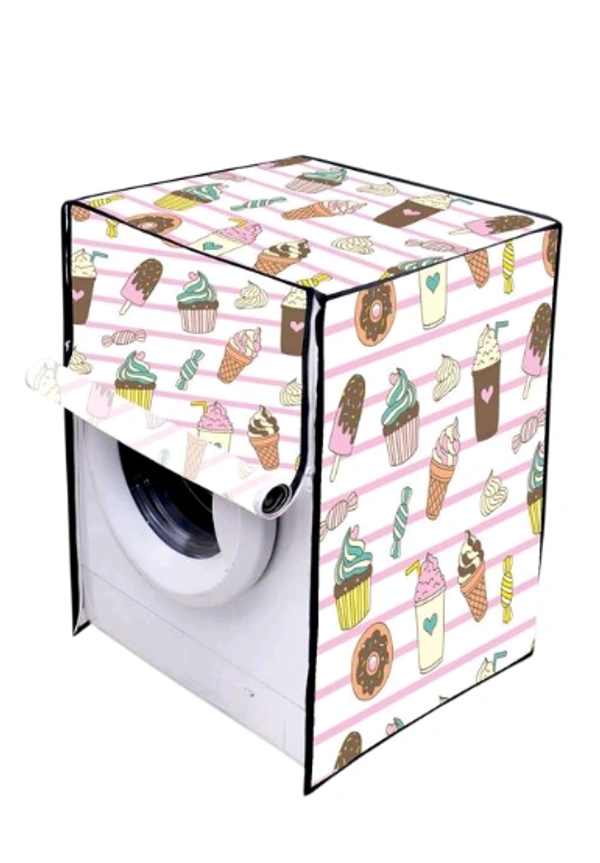 PVC Printed Font loading  Machine Covers Dimensions (25"*23.5"*33") and Capacity (320) Liters - 320 Liter, White, PVC, Pack of 1